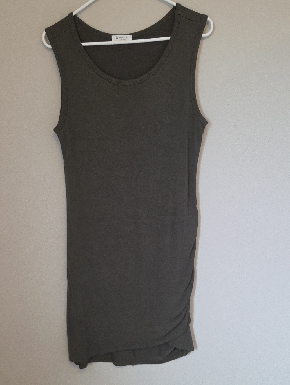 Bombom Olive Green Sleeveless Tank Dress